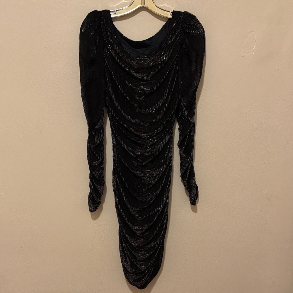 Scarlett Black Shimmer Long Sleeve Dress